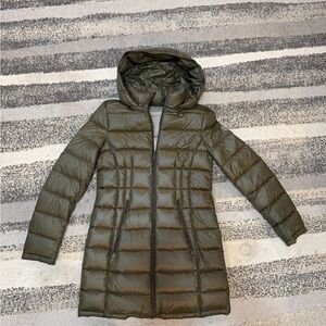 Olive Hooded Puffer Coat